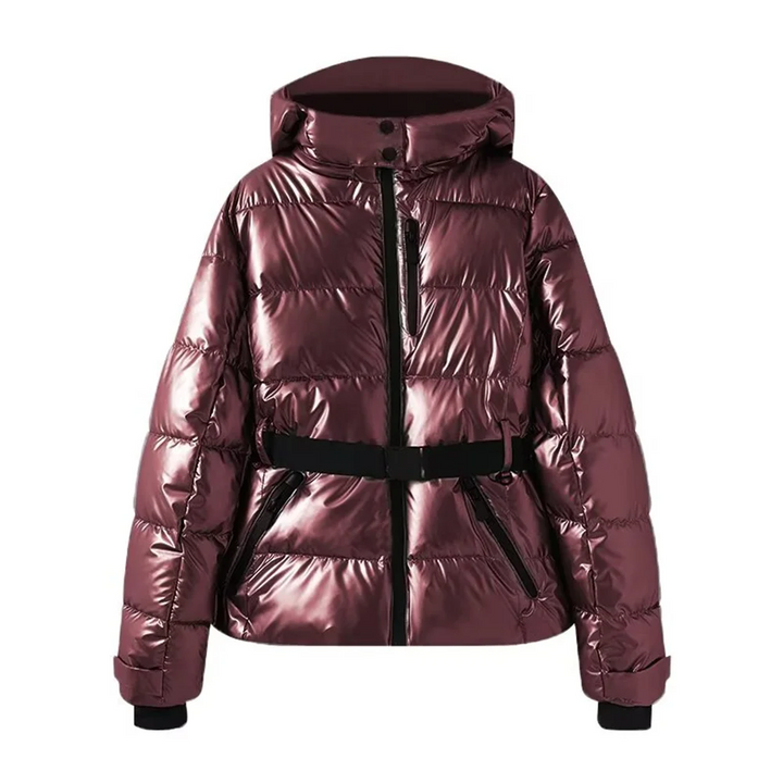 Women's Geometric Belted Winter Coat
