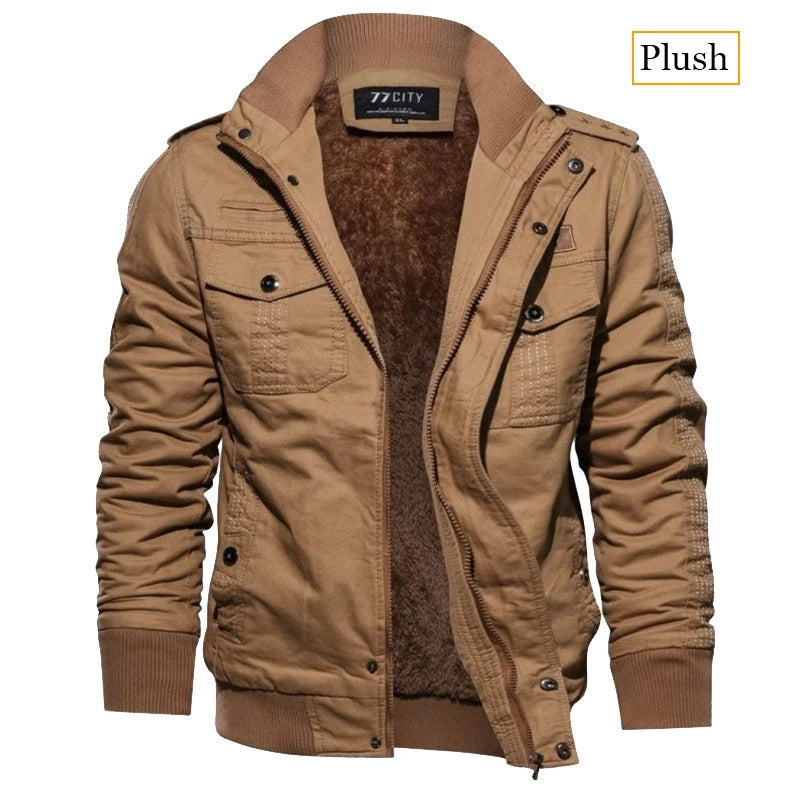 Men’s Fleece-Lined Utility Bomber Jacket