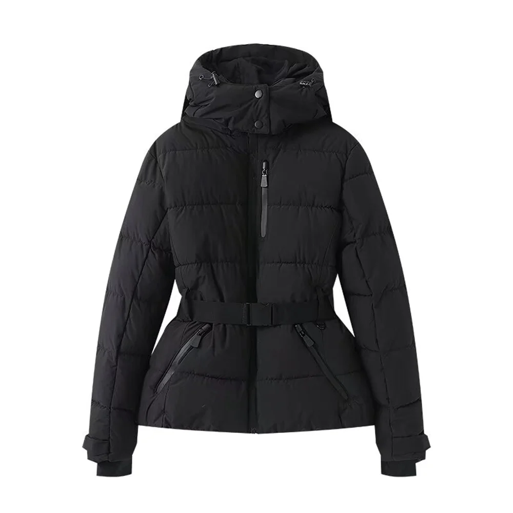 Women's Geometric Belted Winter Coat