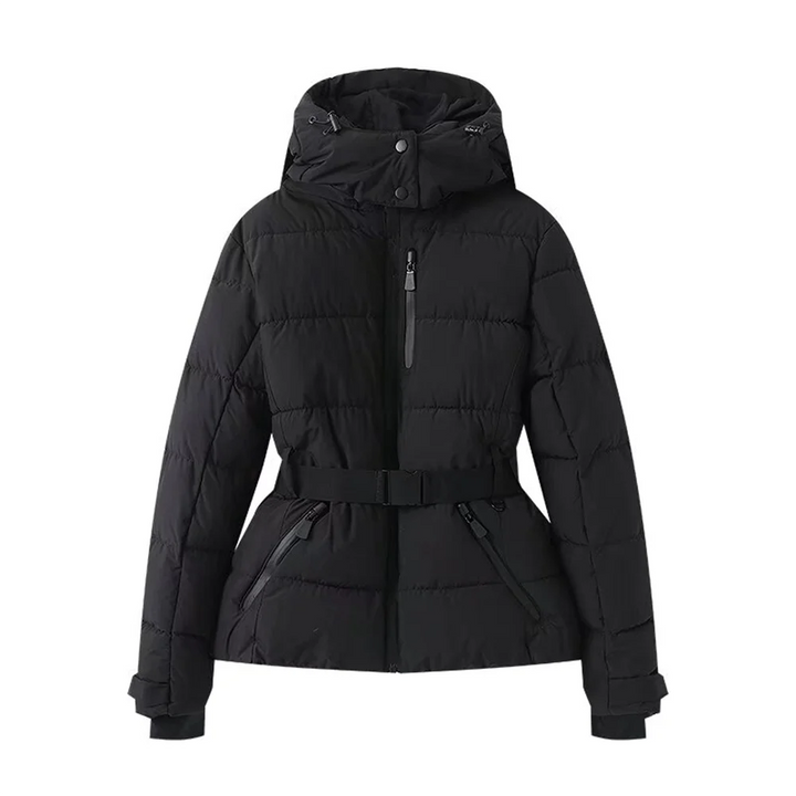 Women's Geometric Belted Winter Coat
