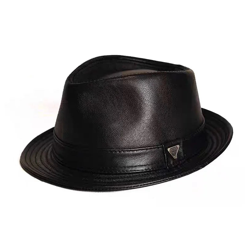 Men’s Vintage-Style Leather Fedora Hat - Heston Manor