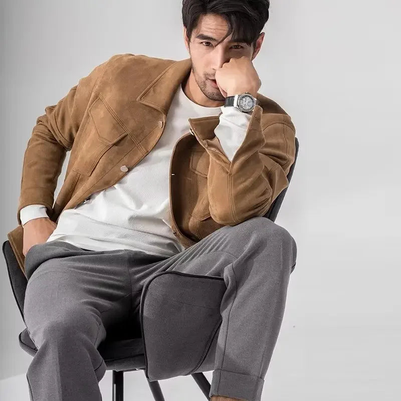 Men’s Soft-Texture Button Jacket