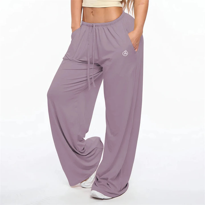 Wide Leg Drawstring Lounge Pants with Pockets