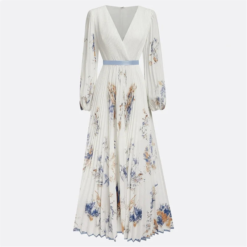 Women's Floral Pleated Maxi Dress - Heston Manor