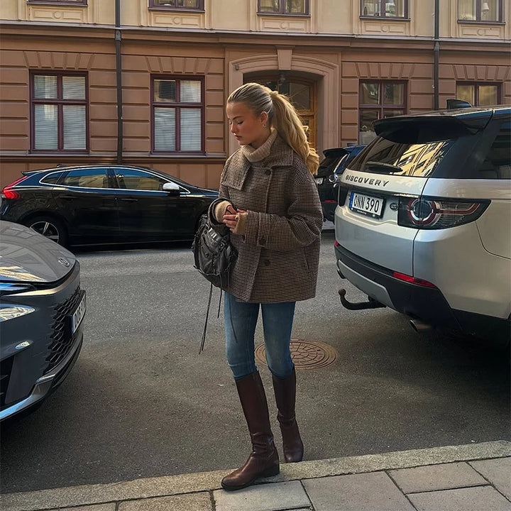 Women’s Houndstooth Belted Jacket