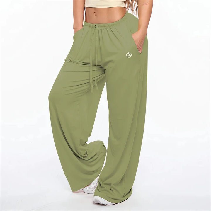 Wide Leg Drawstring Lounge Pants with Pockets