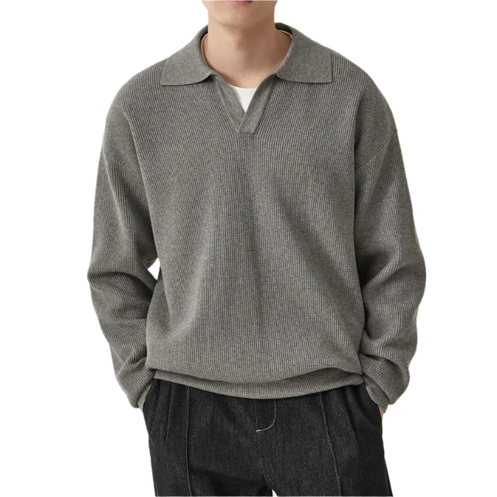 Men’s Knit Polo-Collar Sweater