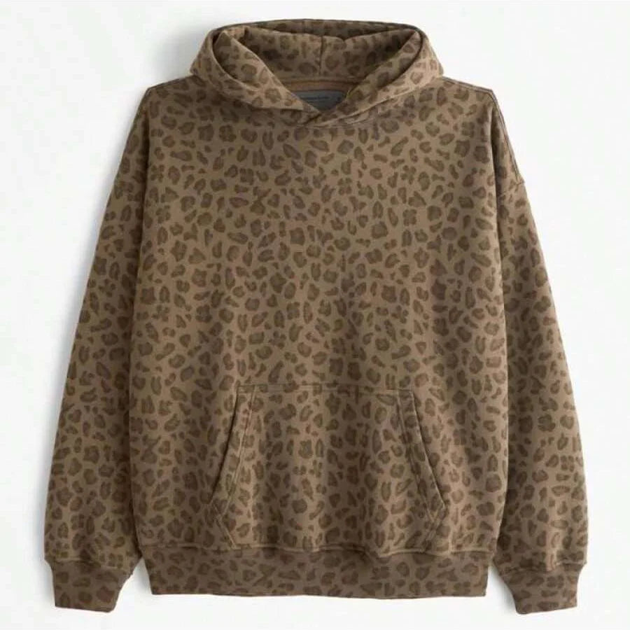 Women's Leopard Print Hooded Sweatshirt