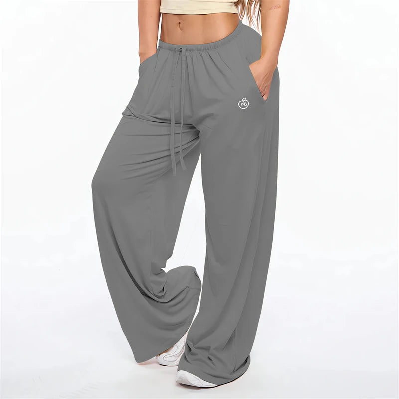 Wide Leg Drawstring Lounge Pants with Pockets