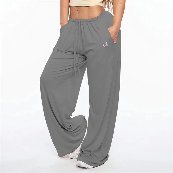 Wide Leg Drawstring Lounge Pants with Pockets