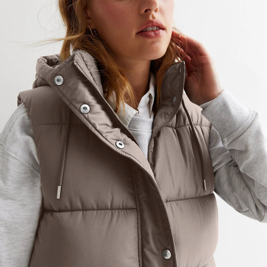 Women’s Long Quilted Hooded Vest