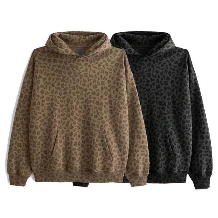 Women's Leopard Print Hooded Sweatshirt