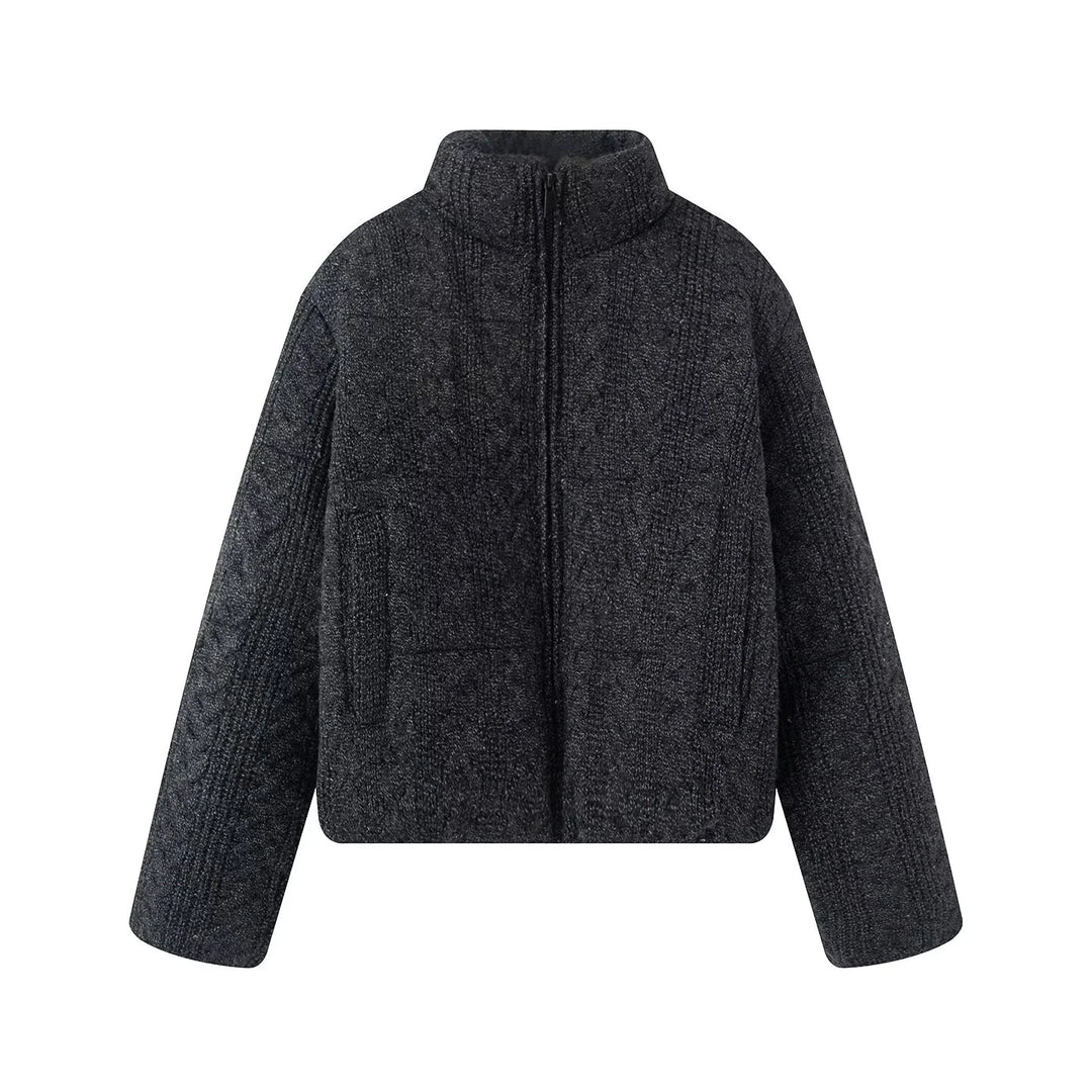 Women’s Textured Knit Zip Jacket