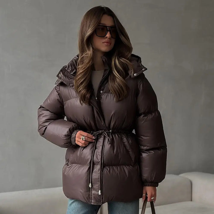 Women’s Belted Hooded Puffer Jacket