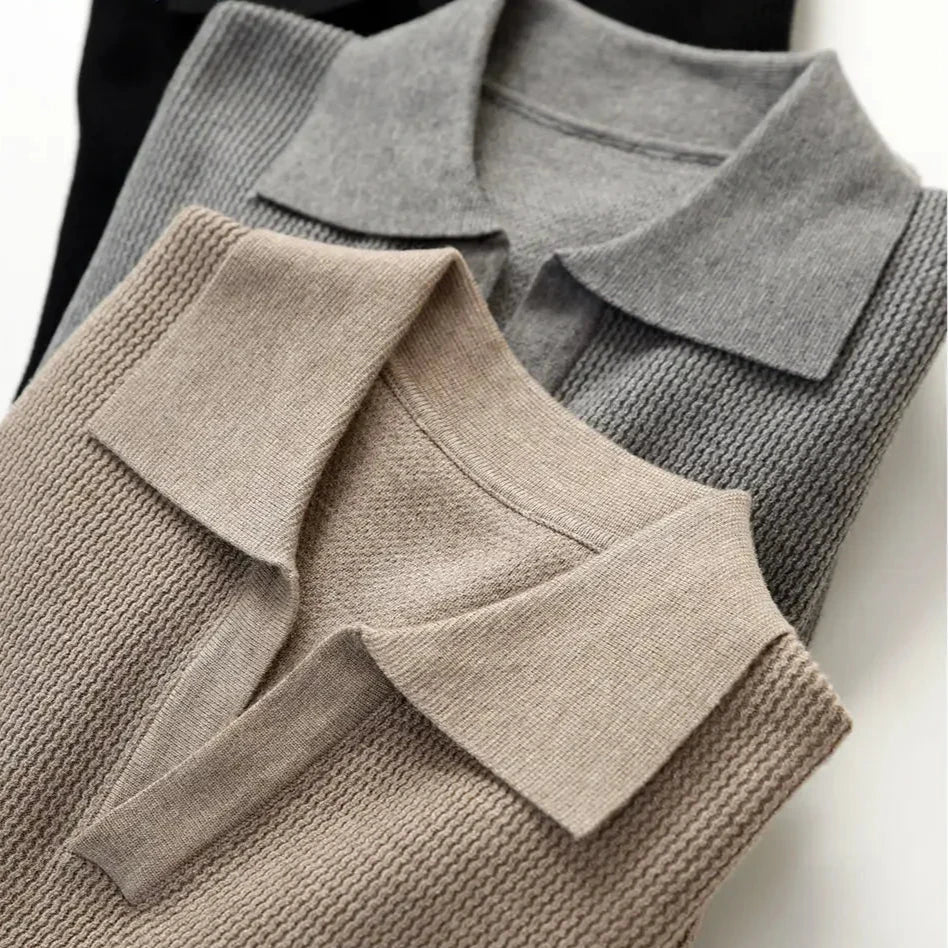 Men’s Knit Polo-Collar Sweater