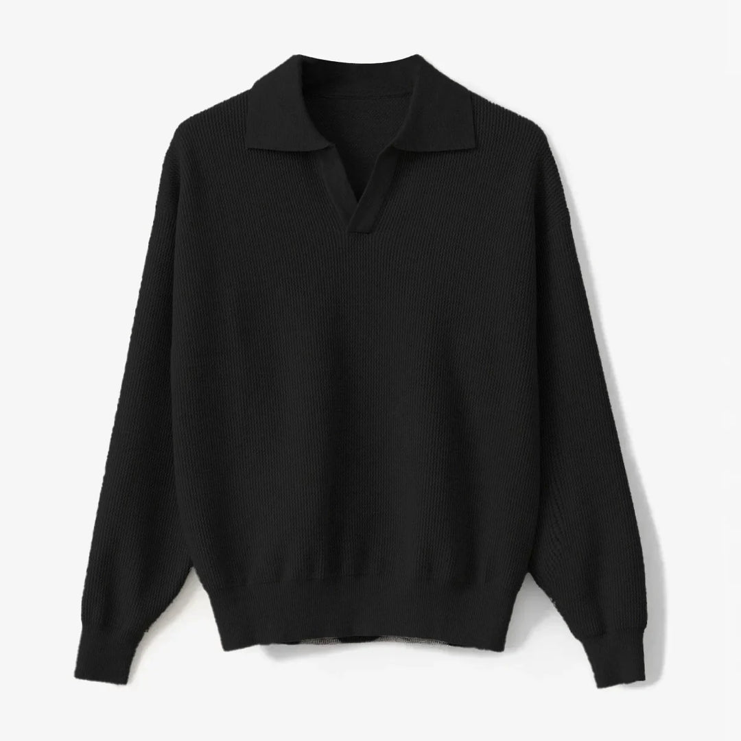 Men’s Knit Polo-Collar Sweater