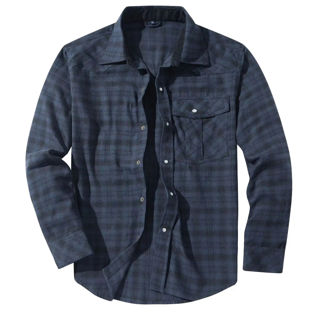 Men’s Western Red Plaid Flannel Shirt - Heston Manor