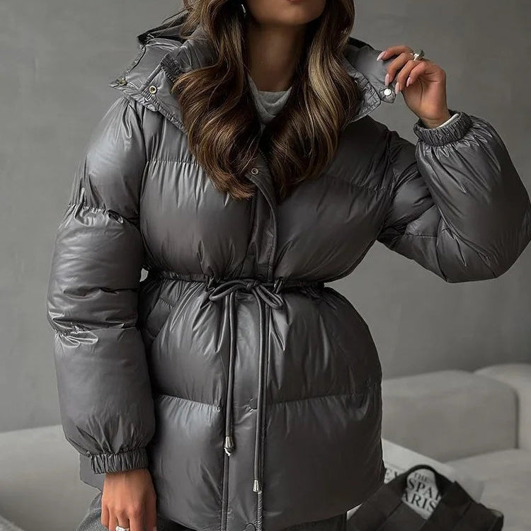 Women’s Belted Hooded Puffer Jacket
