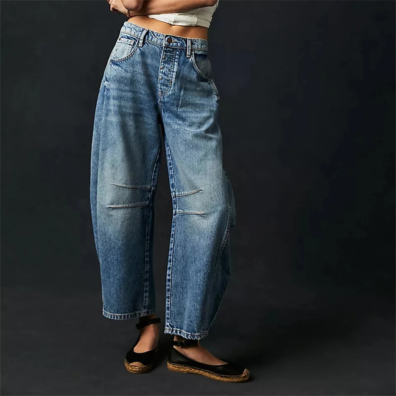 Mid-Rise Barrel Jeans - HESTON MANOR