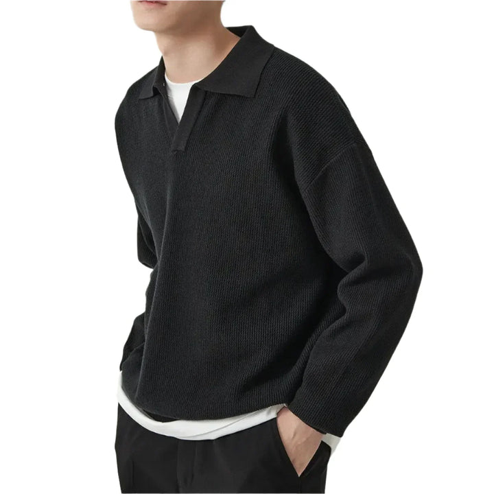Men’s Knit Polo-Collar Sweater