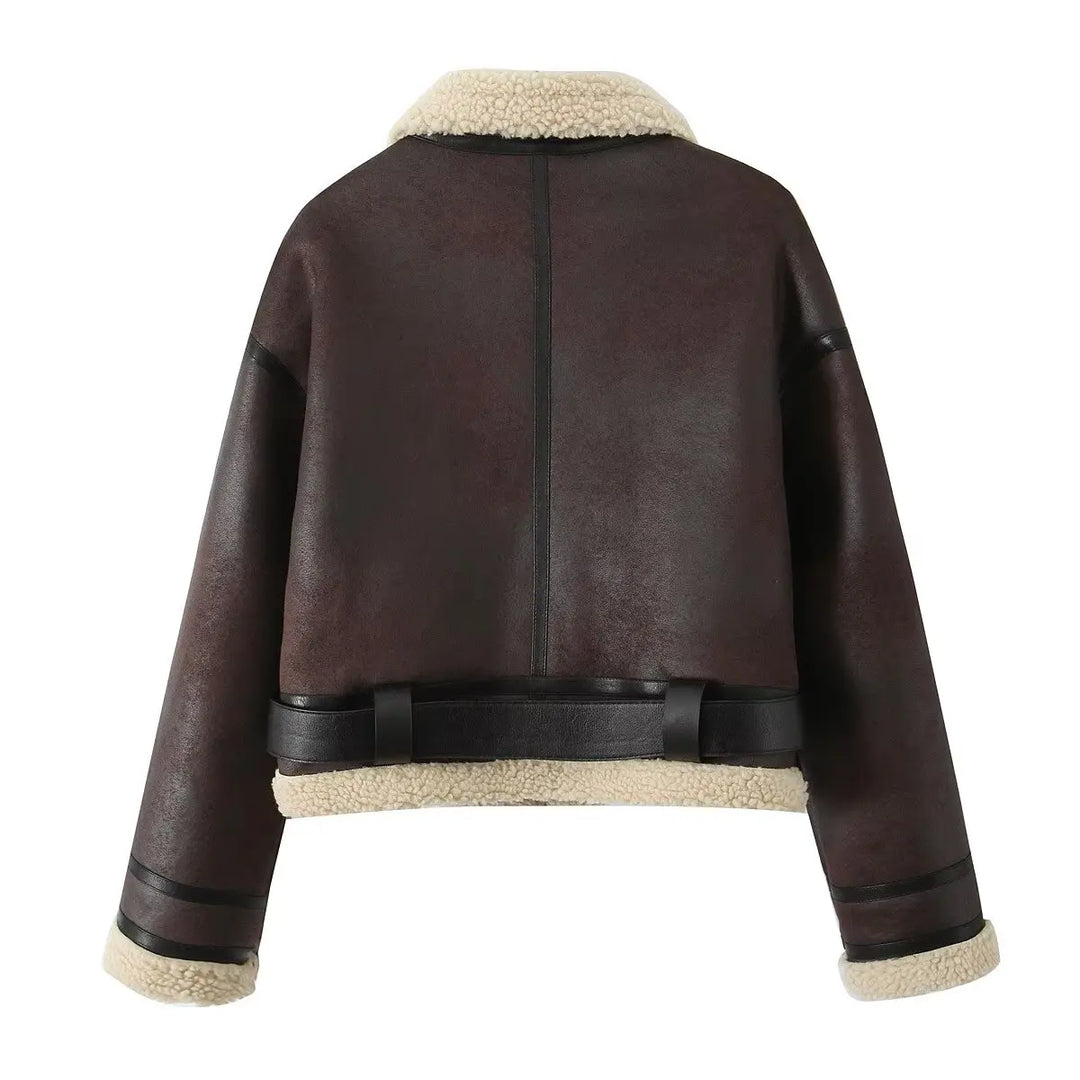 Women’s Shearling-Lined Aviator Jacket