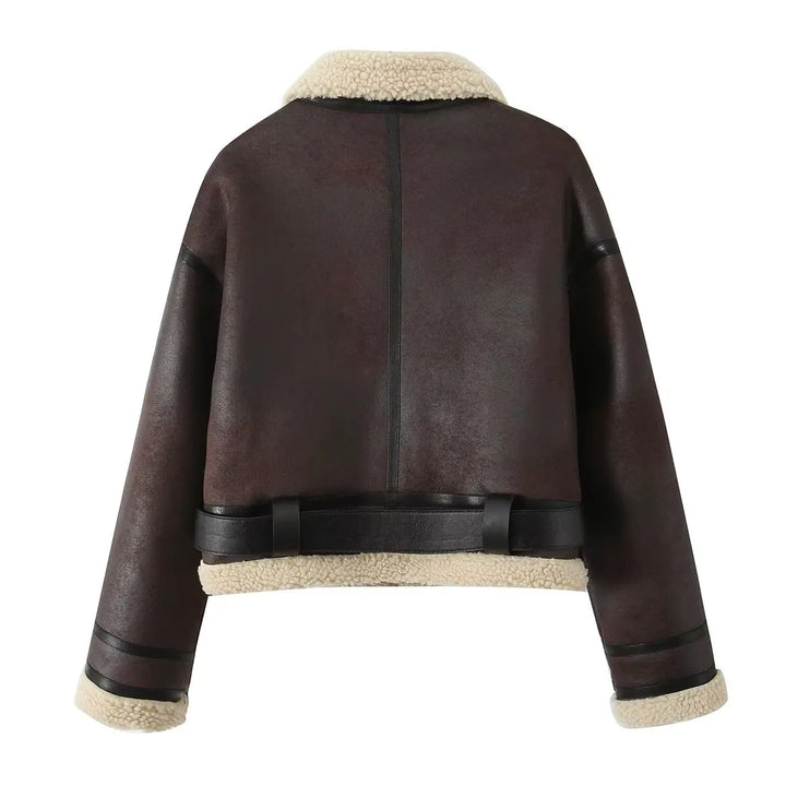 Women’s Shearling-Lined Aviator Jacket