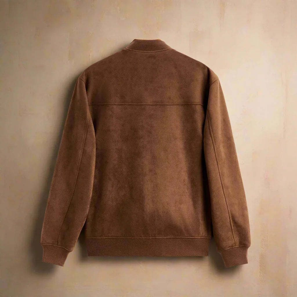 Men’s Suede-Look Zip Bomber Jacket