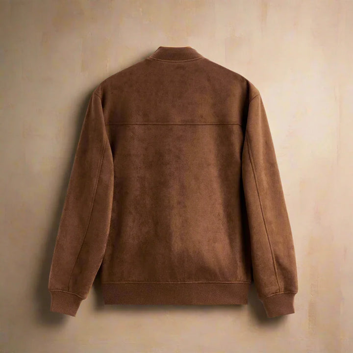 Men’s Suede-Look Zip Bomber Jacket