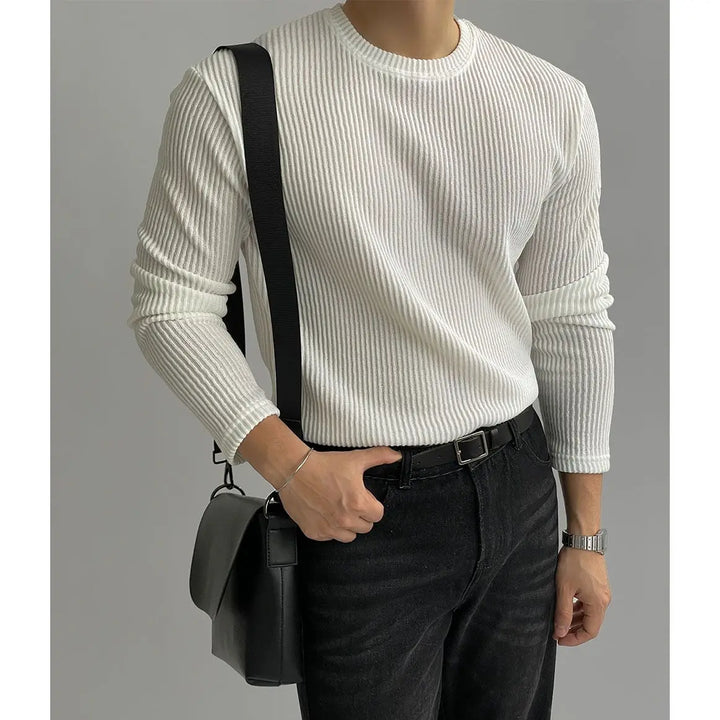 Men’s Ribbed Knit Long Sleeve Sweater