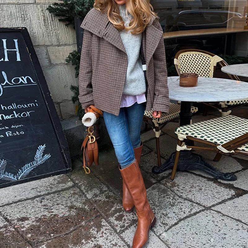 Women’s Houndstooth Belted Jacket