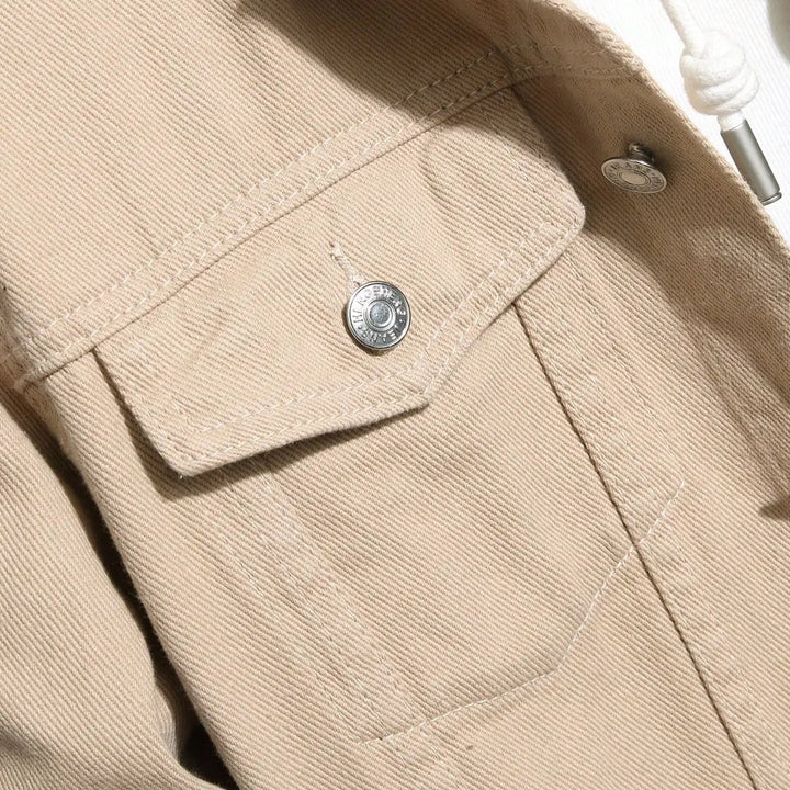 Men's Denim Trucker Jacket Button-Front Style