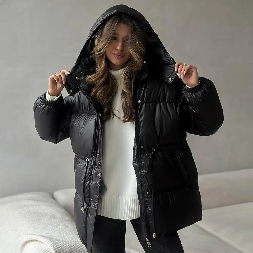 Women’s Belted Hooded Puffer Jacket