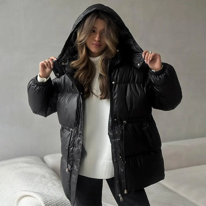 Women’s Belted Hooded Puffer Jacket