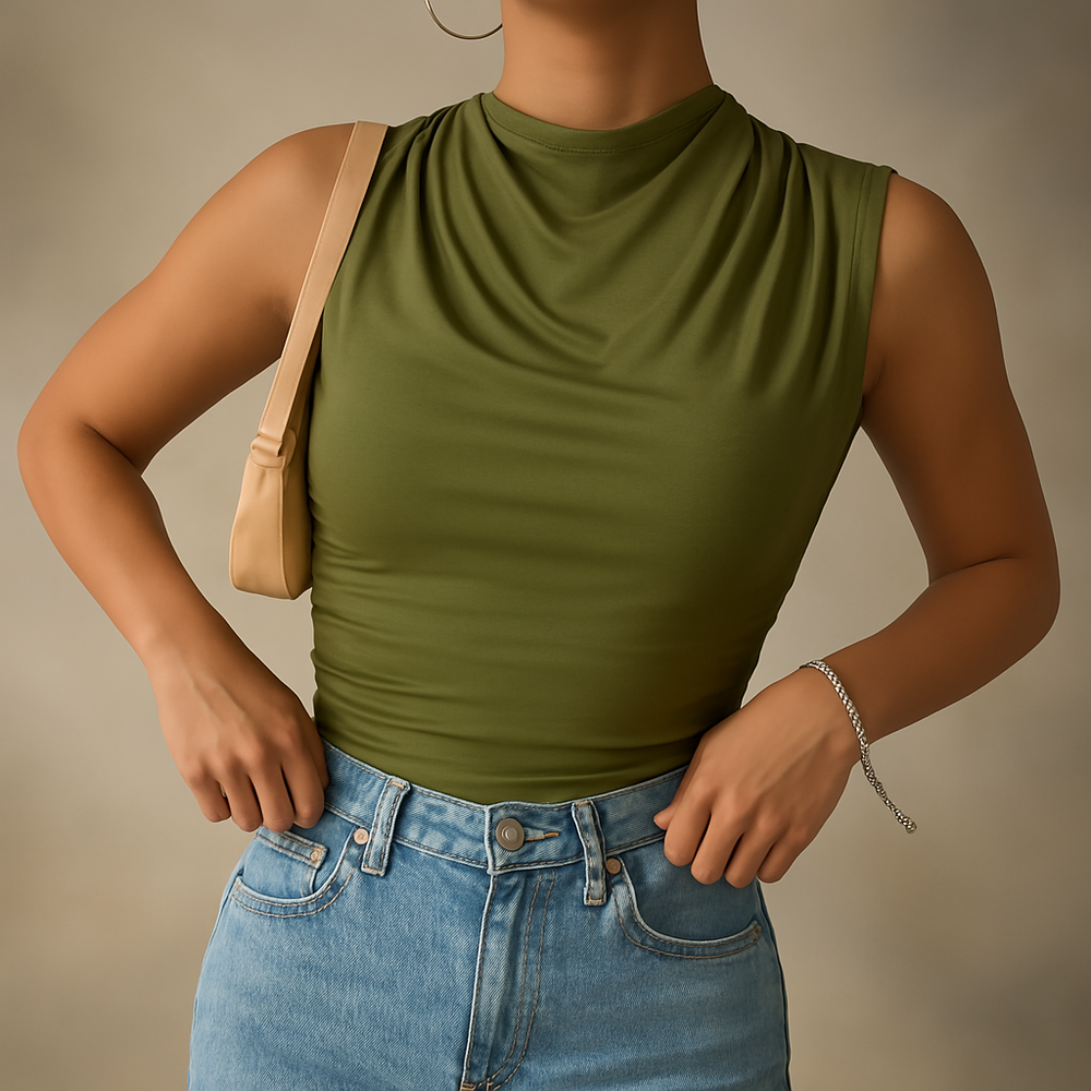 Ruched Sleeveless Tank - HESTON MANOR