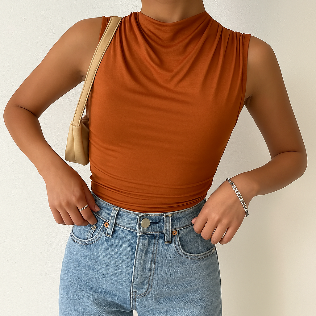 Ruched Sleeveless Tank - HESTON MANOR