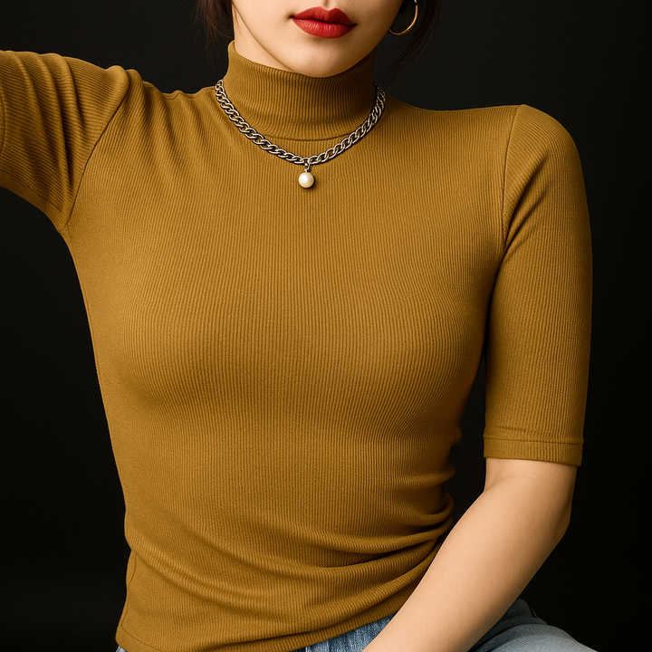 Textured Mock Neck - HESTON MANOR