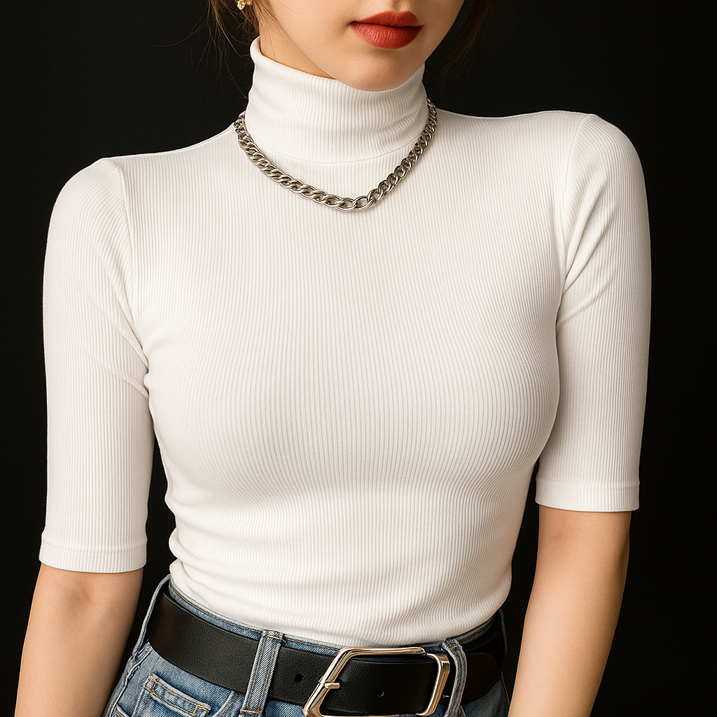 Textured Mock Neck - HESTON MANOR