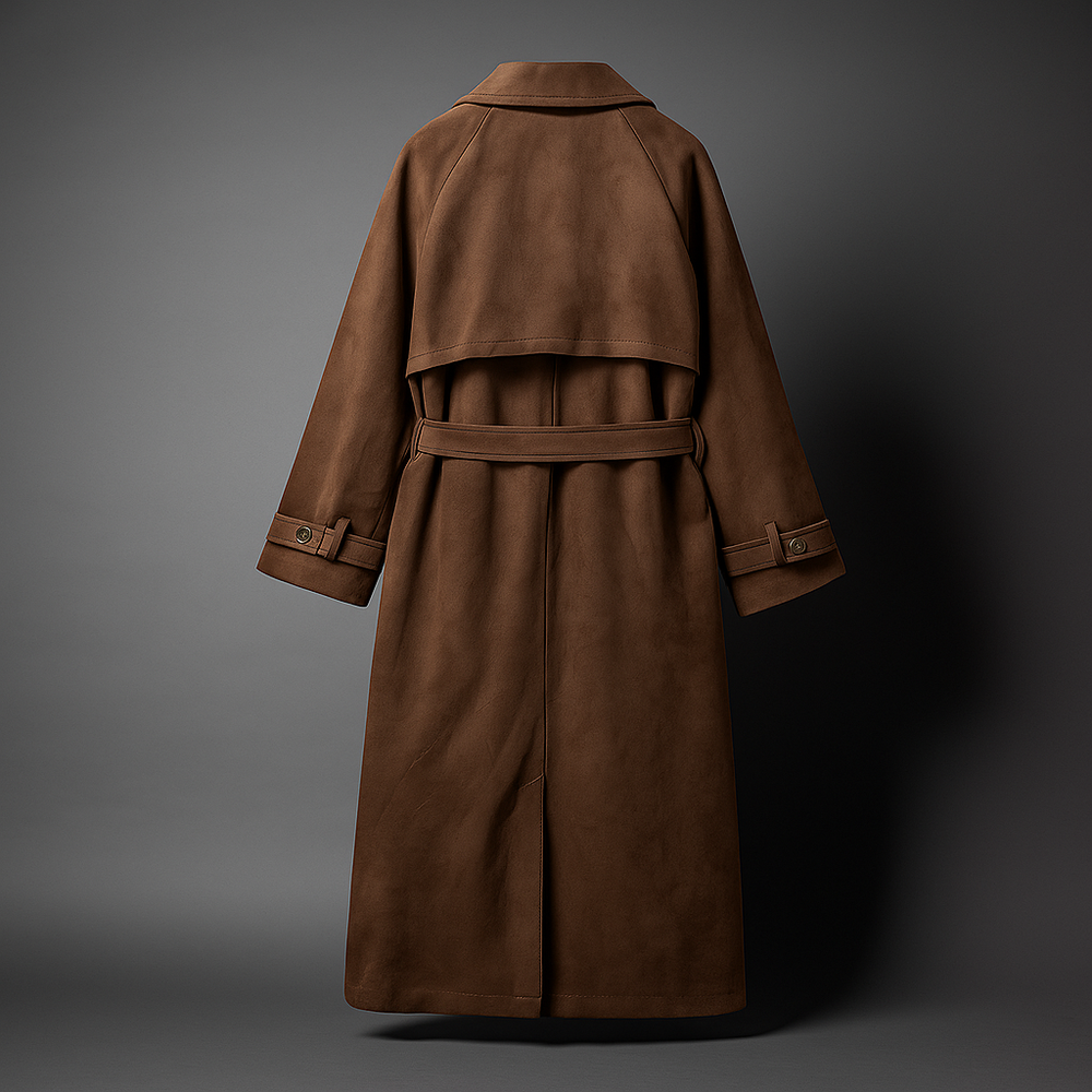 Women’s Suede-Effect Trench Coat - Heston Manor