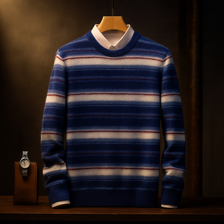 Men’s Collegiate Wool Striped Sweater - Heston Manor