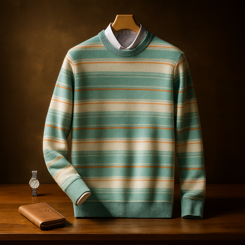 Men’s Collegiate Wool Striped Sweater - Heston Manor