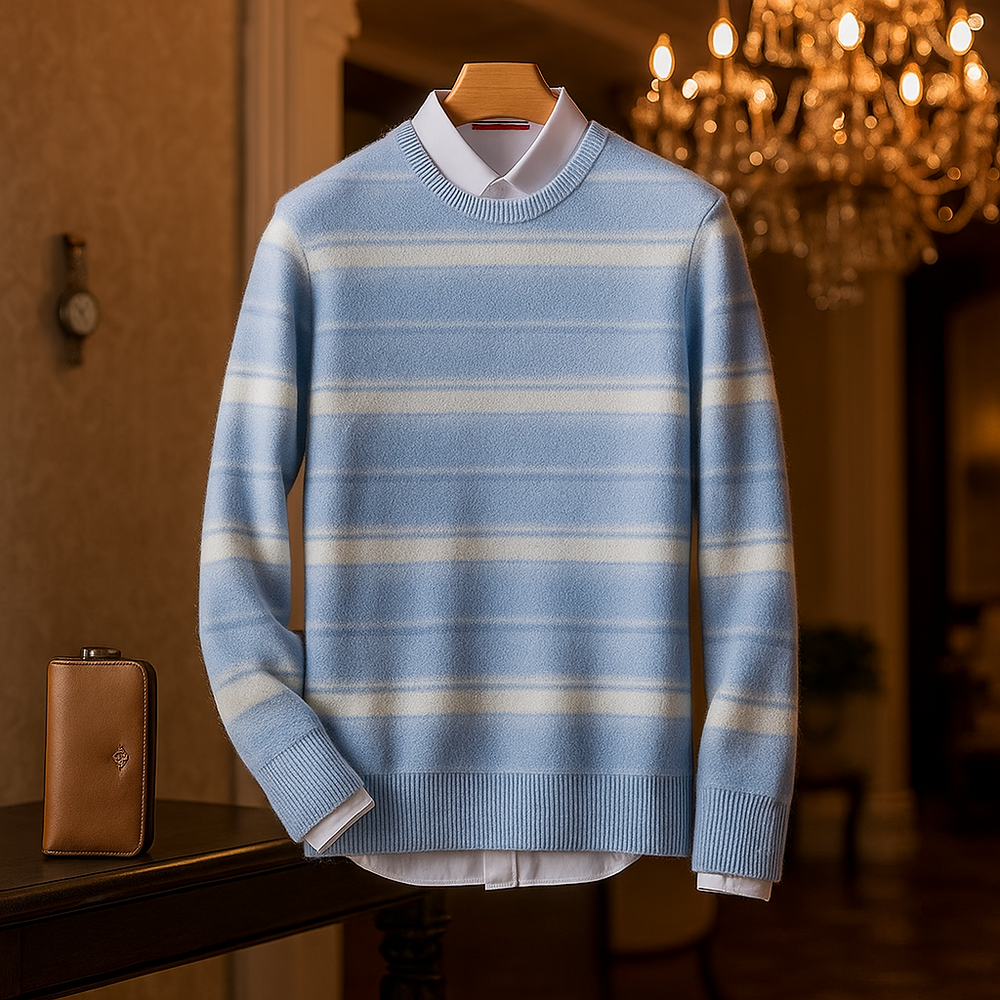 Men’s Collegiate Wool Striped Sweater - Heston Manor
