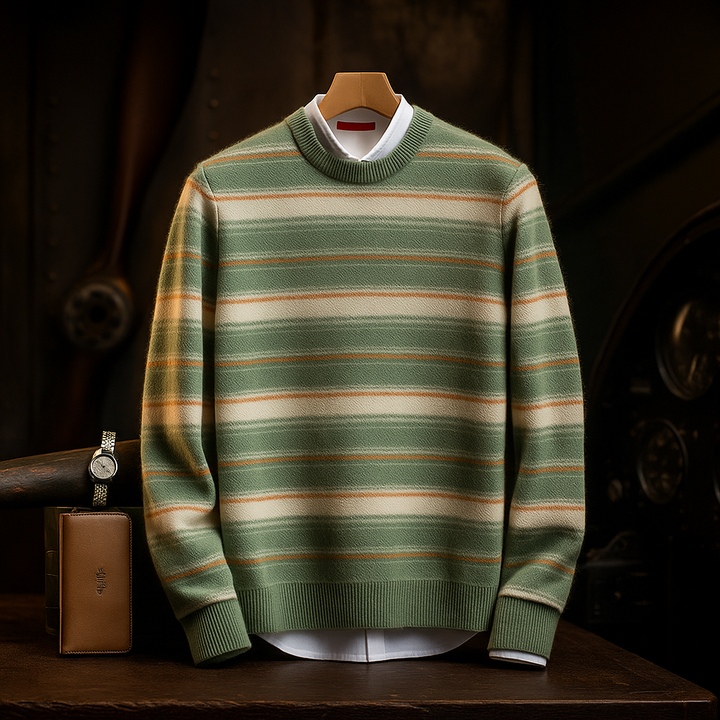 Men’s Collegiate Wool Striped Sweater - Heston Manor