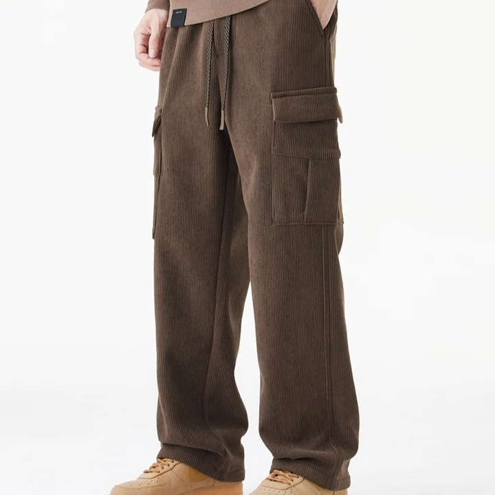 Fleece Lined Corduroy Pants - HESTON MANOR