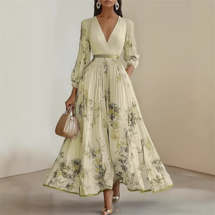 Women's Floral Pleated Maxi Dress - Heston Manor