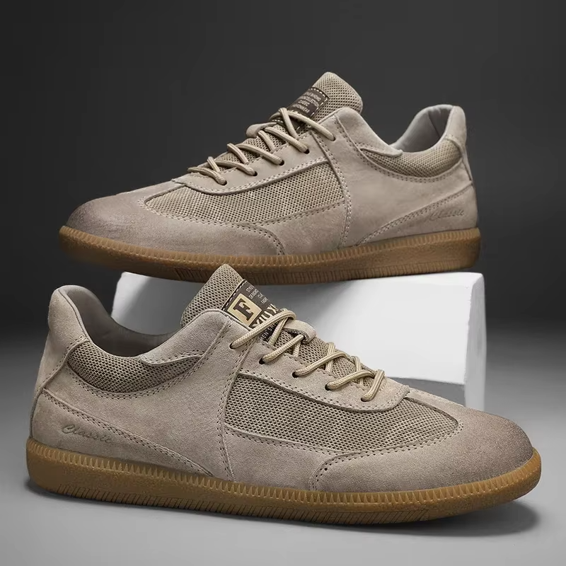 Suede Leather Sneakers - HESTON MANOR