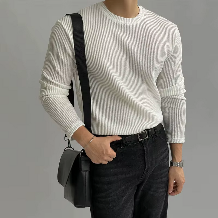 Men’s Ribbed Knit Long Sleeve Sweater