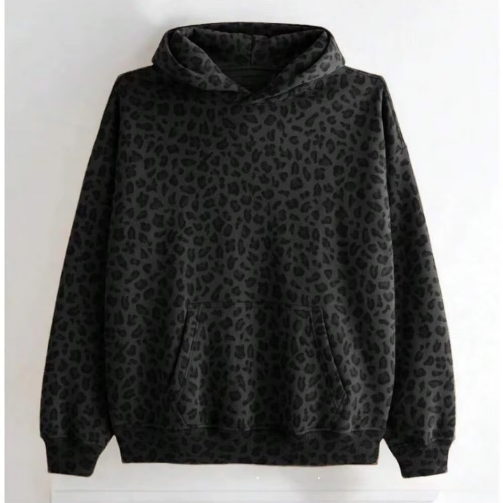 Women's Leopard Print Hooded Sweatshirt