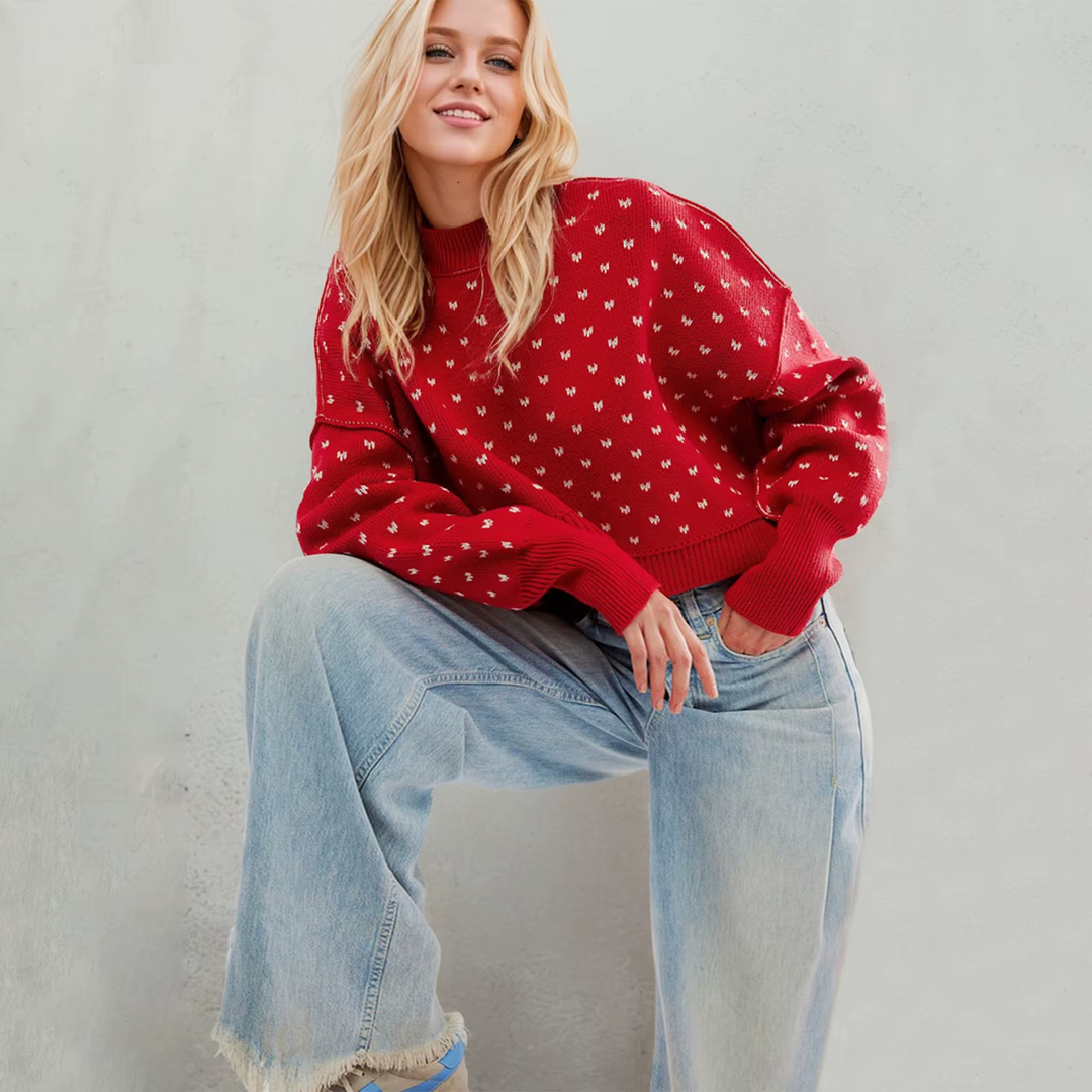 Women’s Knitted Holiday Sweater - Heston Manor