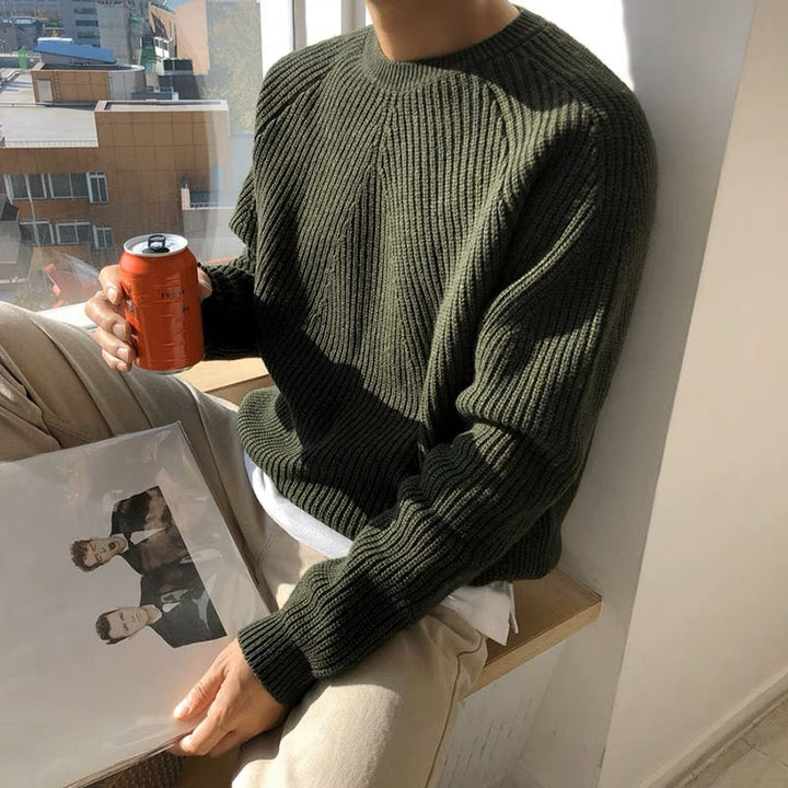 Men’s Ribbed Knit Crew Sweater