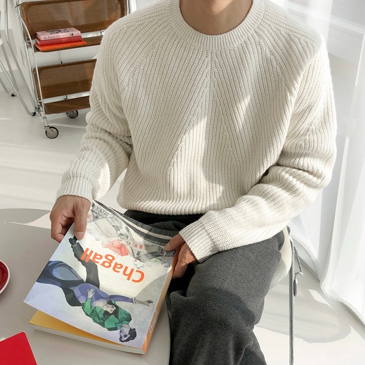 Men’s Ribbed Knit Crew Sweater